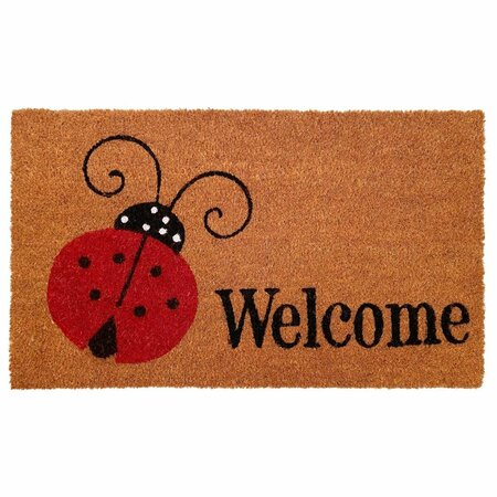 CONFIGURACION 24 x 36 in. Ladybug Welcome Rectangular Doormat Multi Color CO3367116